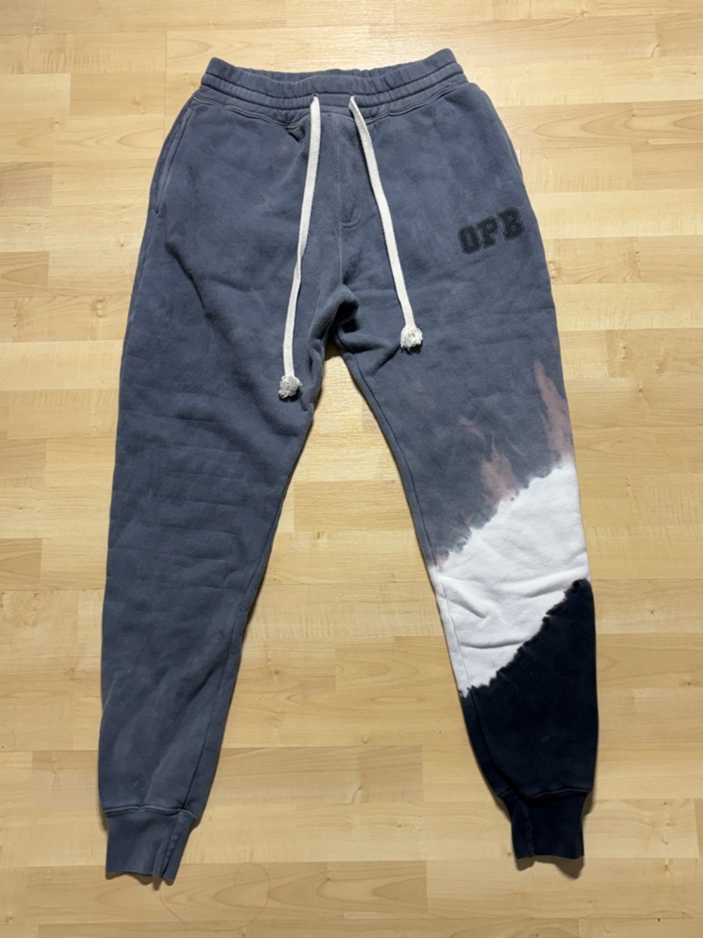 Original Paperbacks Navy Gray Tie-Dye Jogger Sweatpants with White Drawstrings
